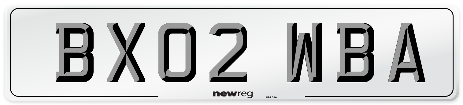 BX02 WBA Number Plate from New Reg